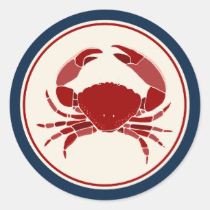 Sticker Rond Crabe rouge