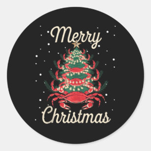 Sticker Rond Crabe Xmas Arbre Crabe Arbre de Noël