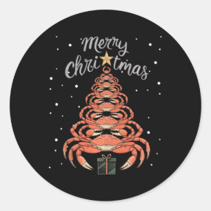 Sticker Rond Crabe Xmas Arbre Crabe Arbre de Noël Débardeur1