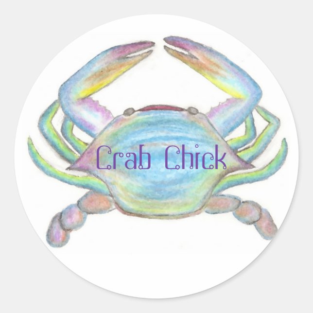 Sticker Rond Crabes, CrabChick (Devant)