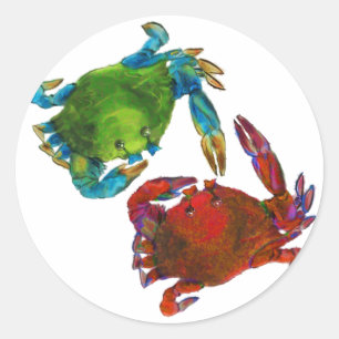 Sticker Rond Crabes du Maryland avant et après