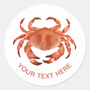 Sticker Rond Crabs Seaside Coastal Nautical