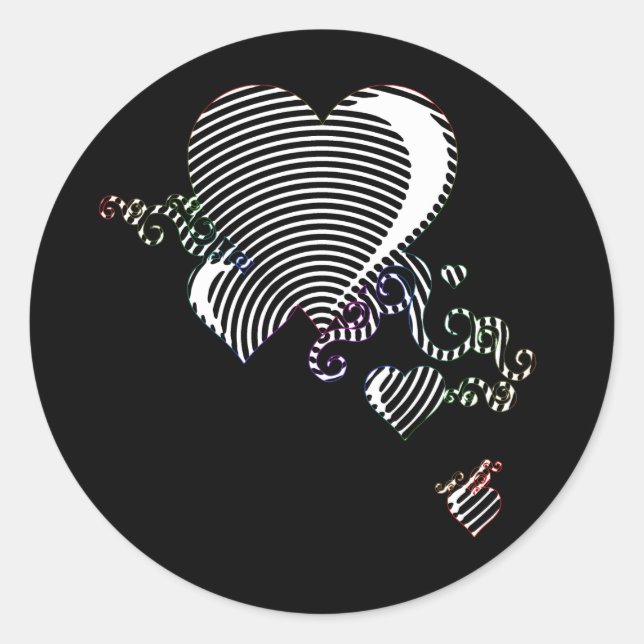 Sticker Rond cracher les coeurs (Devant)