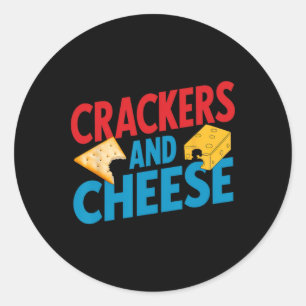 Sticker Rond Crackers Et Fromage Correspondant Vintage Hallowee