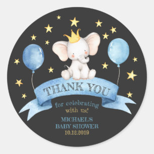 Sticker Rond craie noire petit éléphant