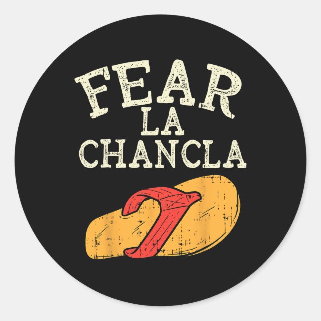Sticker Rond Craindre La Chancla Funny Cinco De Mayo Espagnol M (Devant)