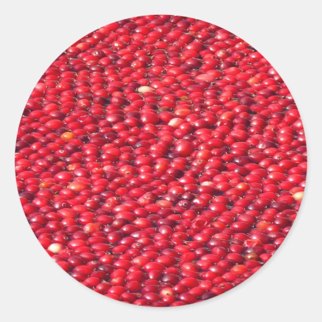 Sticker Rond Cranberries Festive Rouge (Devant)