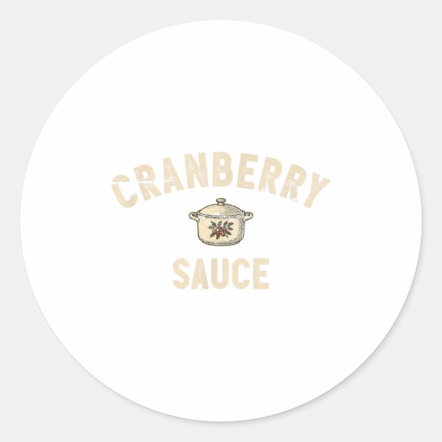 Sticker Rond Cranberry Sauce Thanksgiving Party Side Dish Cooki (Devant)