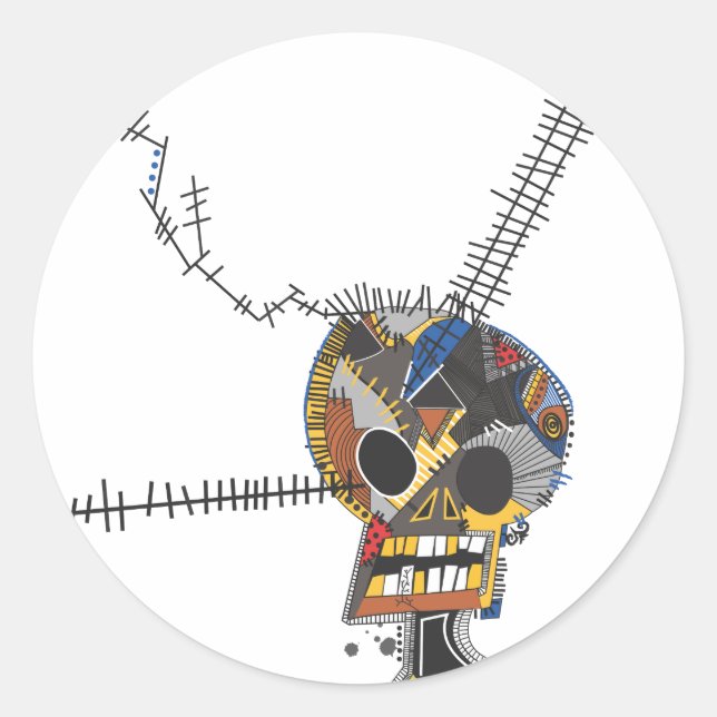Sticker Rond Crâne (Devant)