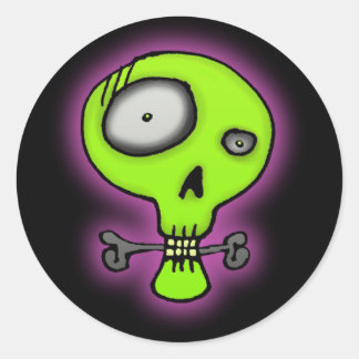 Sticker Rond Crâne