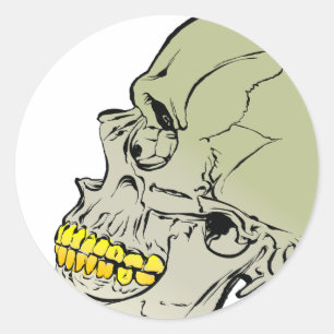 Sticker Rond Crâne