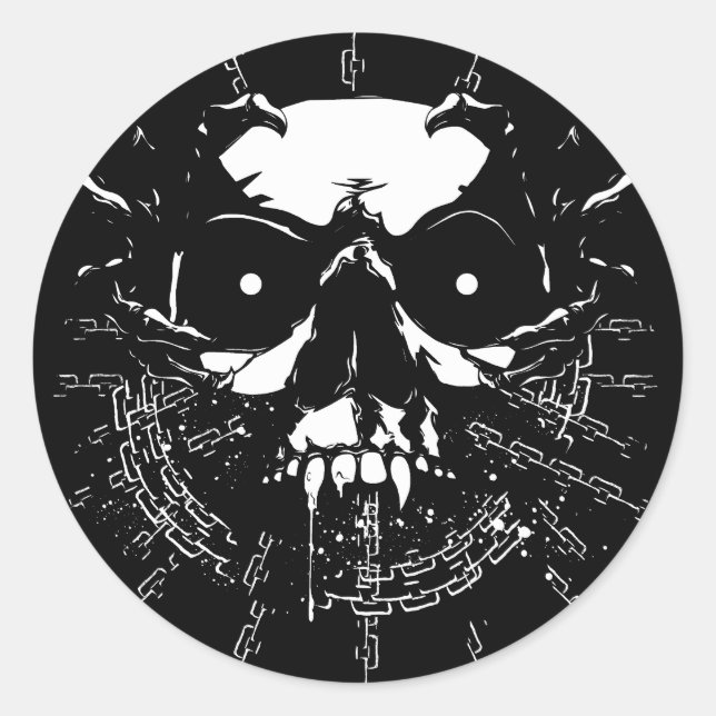 Sticker Rond Crâne (Devant)