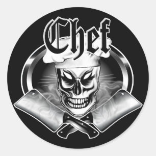 Sticker Rond Crâne 4 de chef