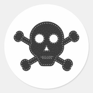 Sticker Rond Crâne à flancs noirs