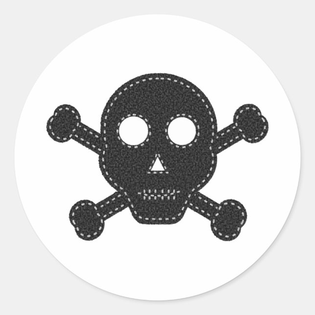 Sticker Rond Crâne à flancs noirs (Devant)