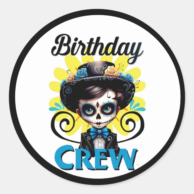 Sticker Rond Crâne à sucre mou (Devant)