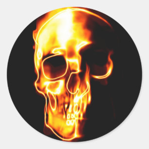Sticker Rond Crâne allumé