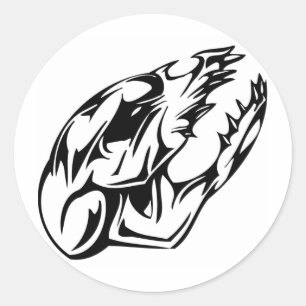 Sticker Rond Crâne animal