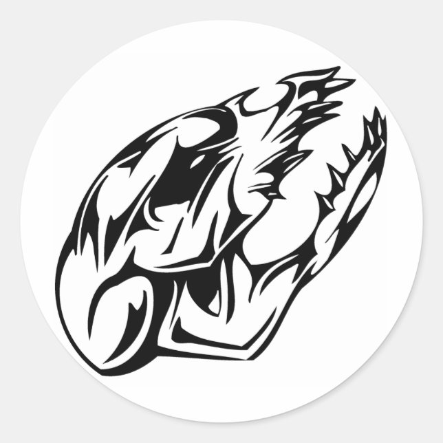 Sticker Rond Crâne animal (Devant)