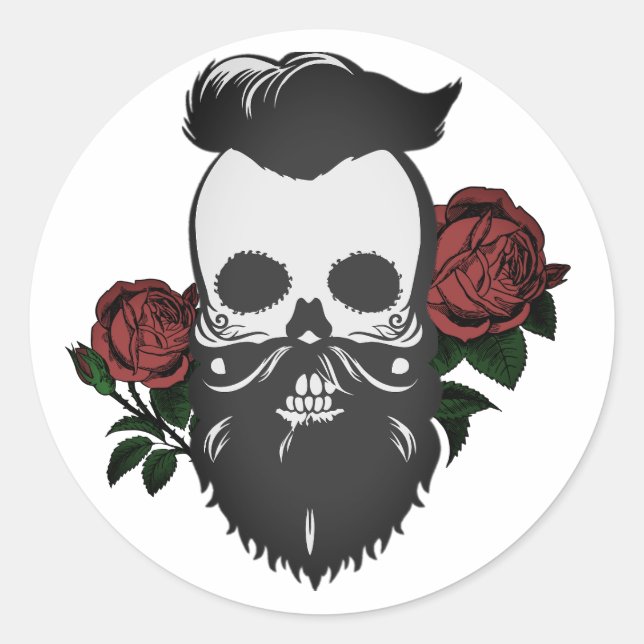 Sticker Rond Crane Barbu (Devant)