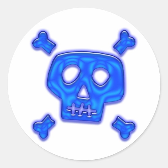 Sticker Rond Crâne bleu (Devant)