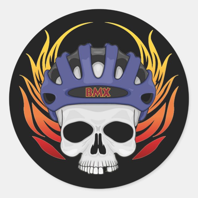 Sticker Rond Crâne BMX (Devant)