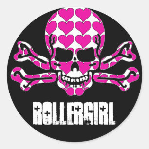 Sticker Rond crâne coeur-rempli