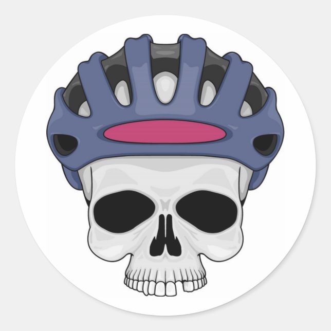 Sticker Rond Crâne cyclable (Devant)