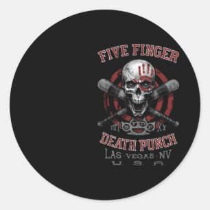 Sticker Rond Crâne De Baseball 5Fdp