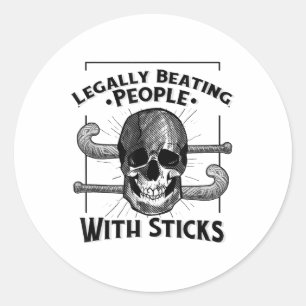 Sticker Rond Crâne de battements légalement drôles de personnes