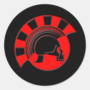 Sticker Rond Crâne de cheval de Troie