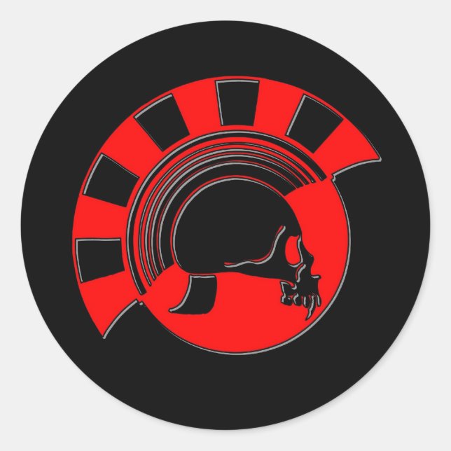 Sticker Rond Crâne de cheval de Troie (Devant)