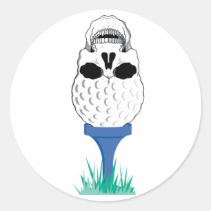 Sticker Rond Crâne de golf
