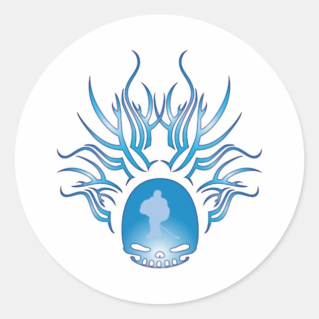 Sticker Rond Crâne de hockey (Devant)