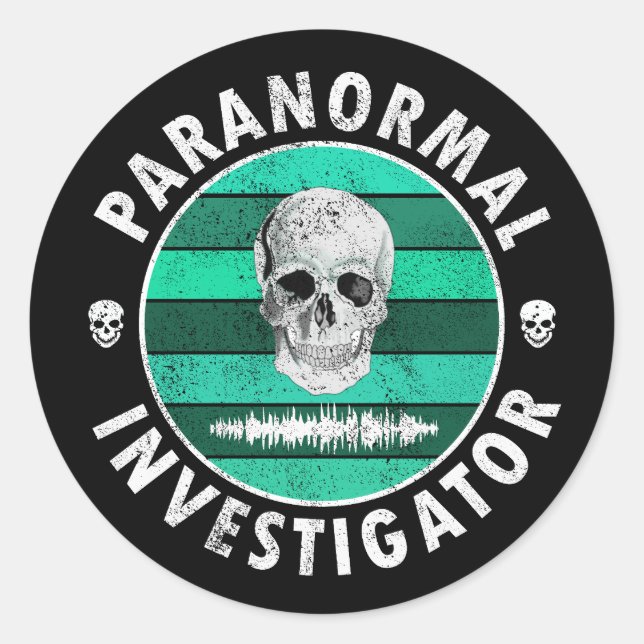 Sticker Rond Crâne de l'enquêteur paranormal (Devant)