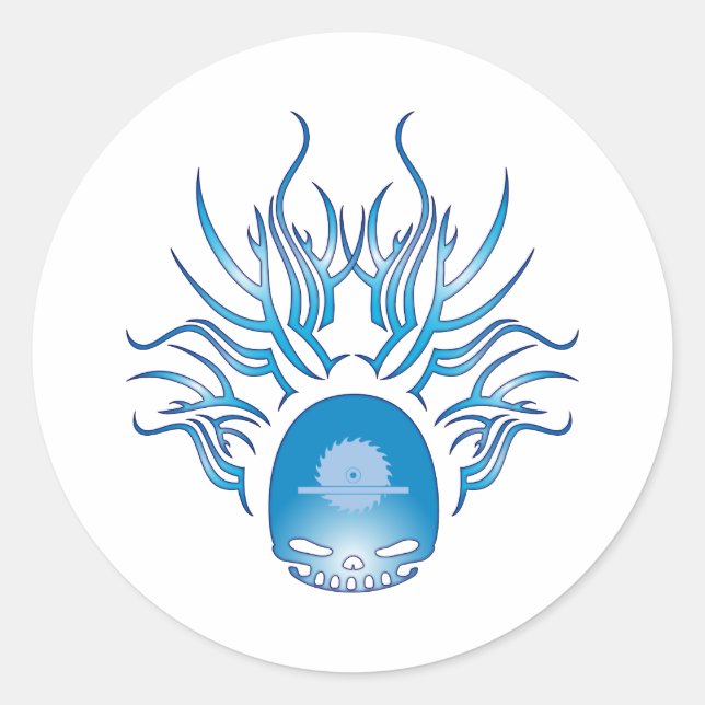 Sticker Rond Crâne de menuiserie (Devant)