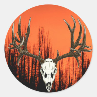 Sticker Rond Crâne de Mule Deer