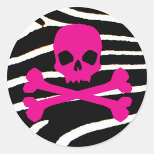 Sticker Rond Crâne de punk