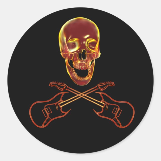 Sticker Rond Crâne de roche et de roulis (Devant)