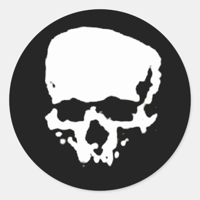 Sticker Rond Crâne de signature de la journée d'inactivité (Devant)