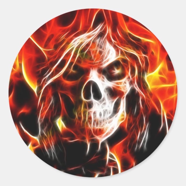 Sticker Rond Crâne de sorcière (Devant)