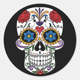 Sticker Rond Crâne de sucre