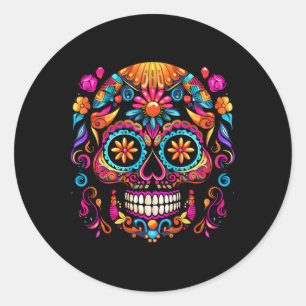 Sticker Rond Crâne de sucre Cinco De Mayo Dia De Los Muertos Jo