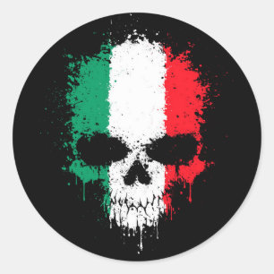 Sticker Rond Crâne d'éclaboussure d'égoutture de l'Italie