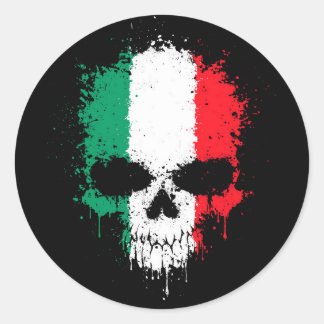 Sticker Rond Crâne d'éclaboussure d'égoutture de l'Italie