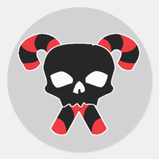 Sticker Rond Crâne et bonbons Xbones