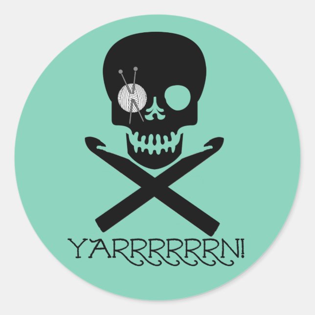 Sticker Rond Crâne et crochets (Devant)