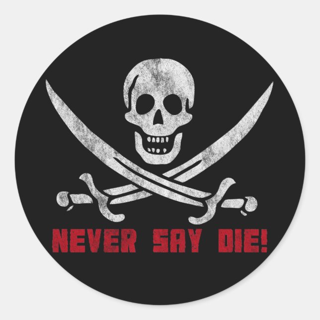 Sticker Rond Crâne et os croisés (Devant)