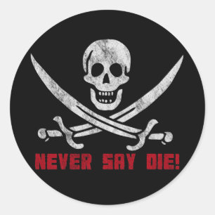 Sticker Rond Crâne et os croisés