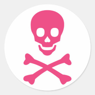Sticker Rond Crâne et os croisés